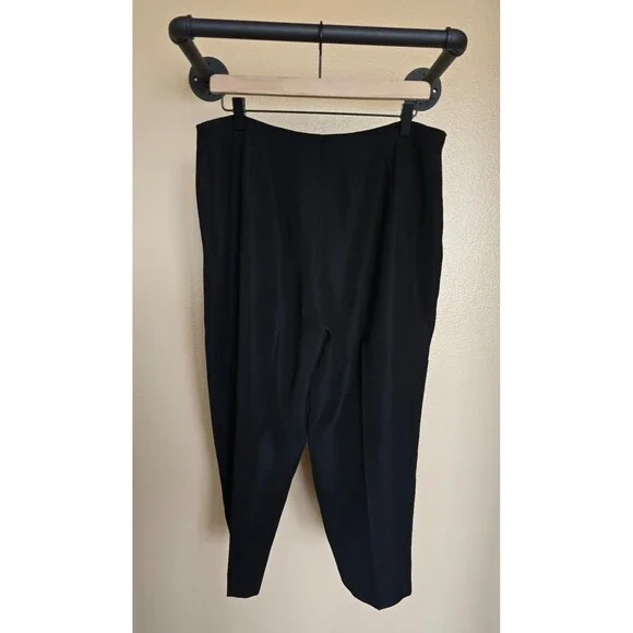 Joseph Ribkoff black wider leg pants with zipper and no buttons women's size 14 - Picture 3 of 9